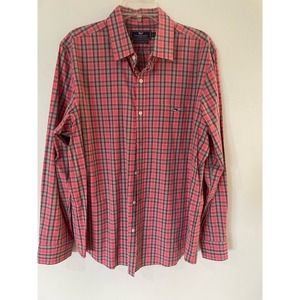 Men’s Vineyard Vines Slim Fit Tucker Gingham Long sleeve Shirt size